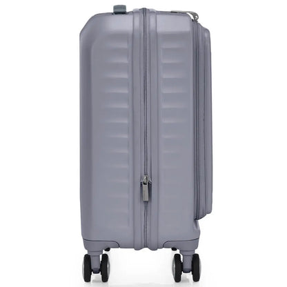 American Tourister Frontec 54 cm Expandable Front Opening Carry-On Suitcase - Cool Grey