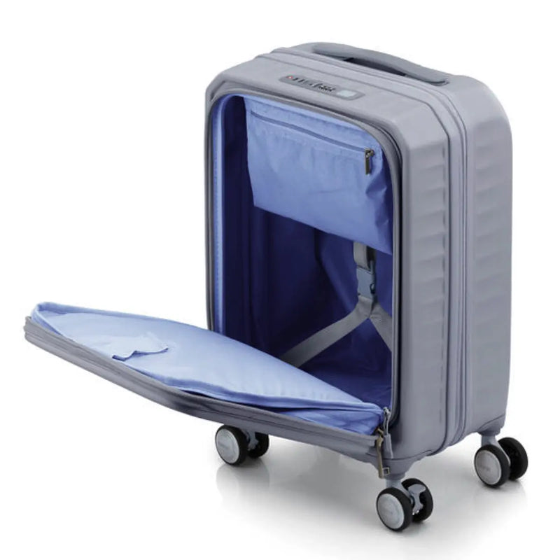 American Tourister Frontec 54 cm Expandable Front Opening Carry-On Suitcase - Cool Grey