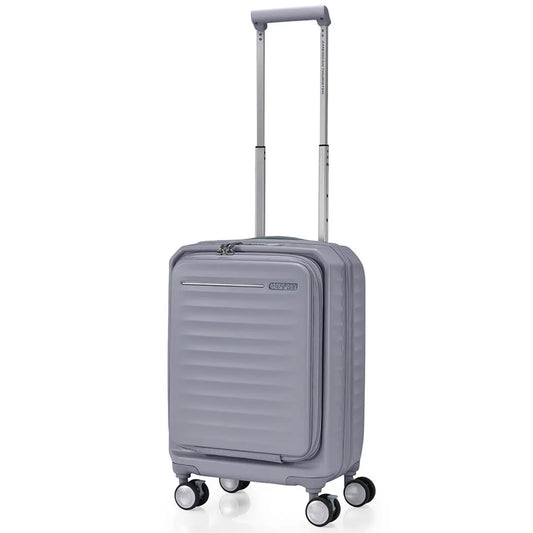 American Tourister Frontec 54 cm Expandable Front Opening Carry-On Suitcase - Cool Grey