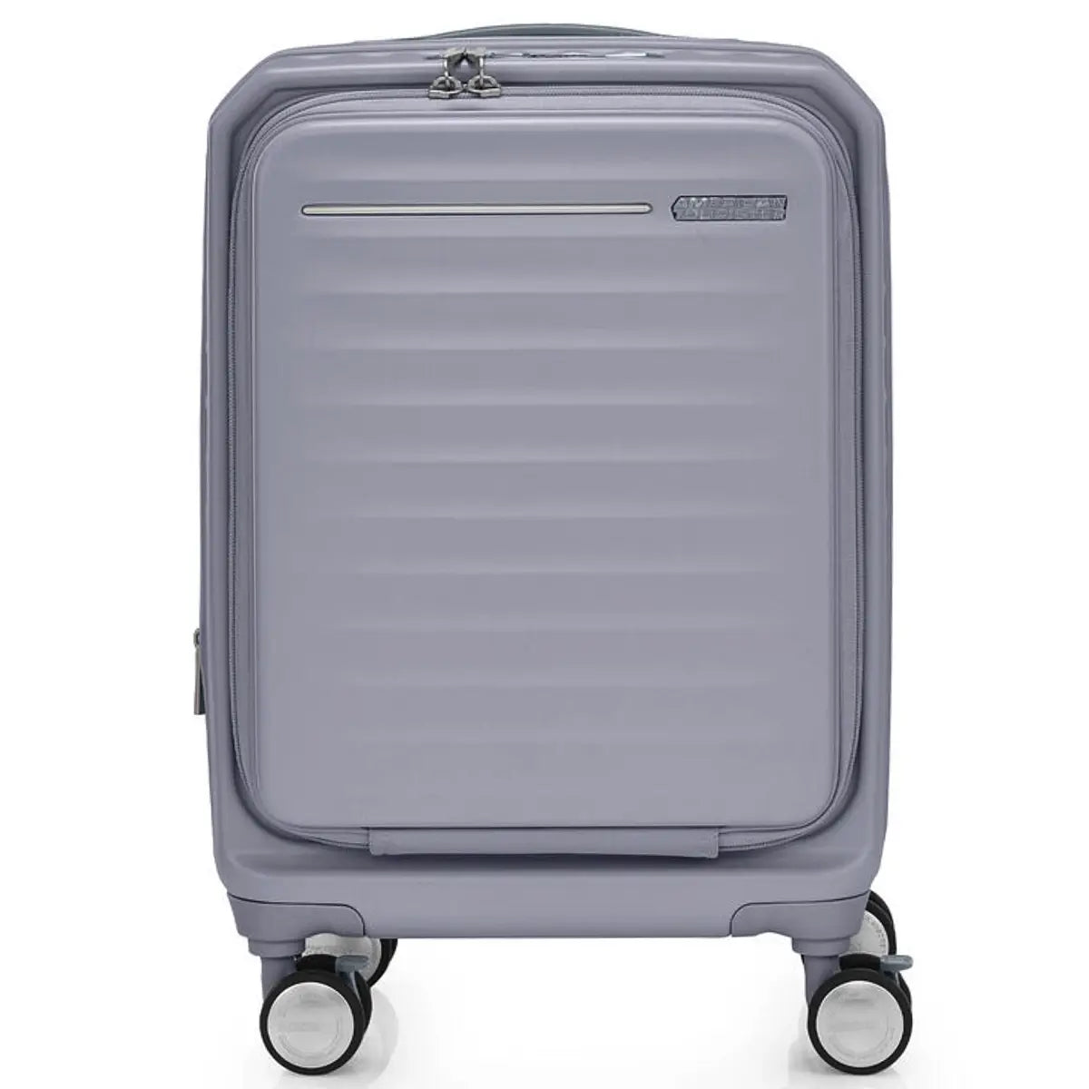 American Tourister Frontec 54 cm Expandable Front Opening Carry-On Suitcase - Cool Grey