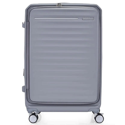 American Tourister Frontec 75 cm Expandable Front Opening Suitcase - Cool Grey