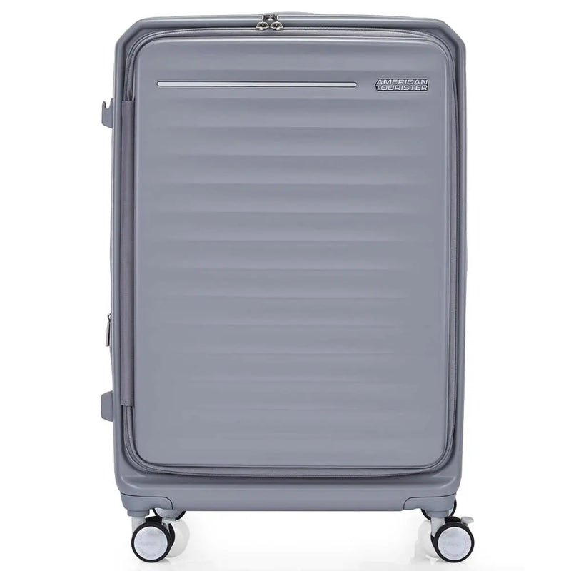 American Tourister Frontec 75 cm Expandable Front Opening Suitcase - Cool Grey
