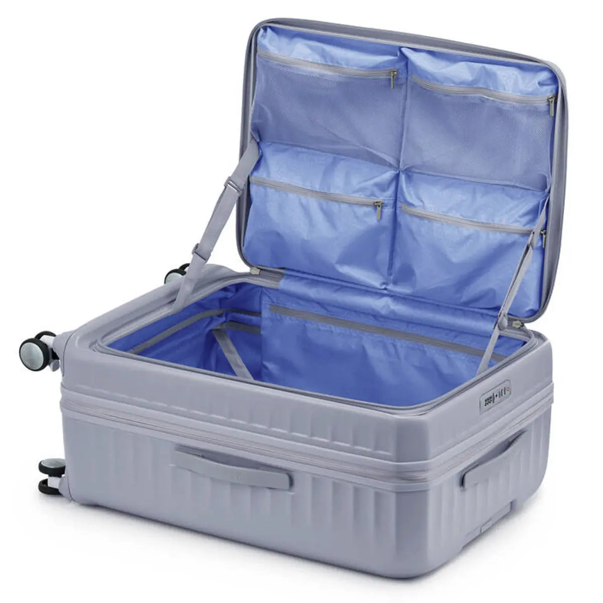 American Tourister Frontec 75 cm Expandable Front Opening Suitcase - Cool Grey