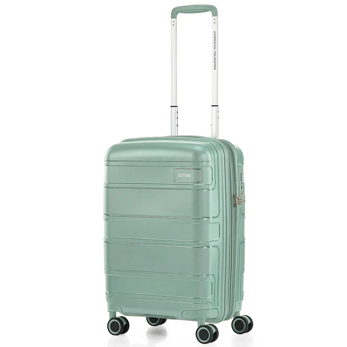 American Tourister Light Max 55 cm Expandable Carry-On Spinner Suitcase - Urban Green
