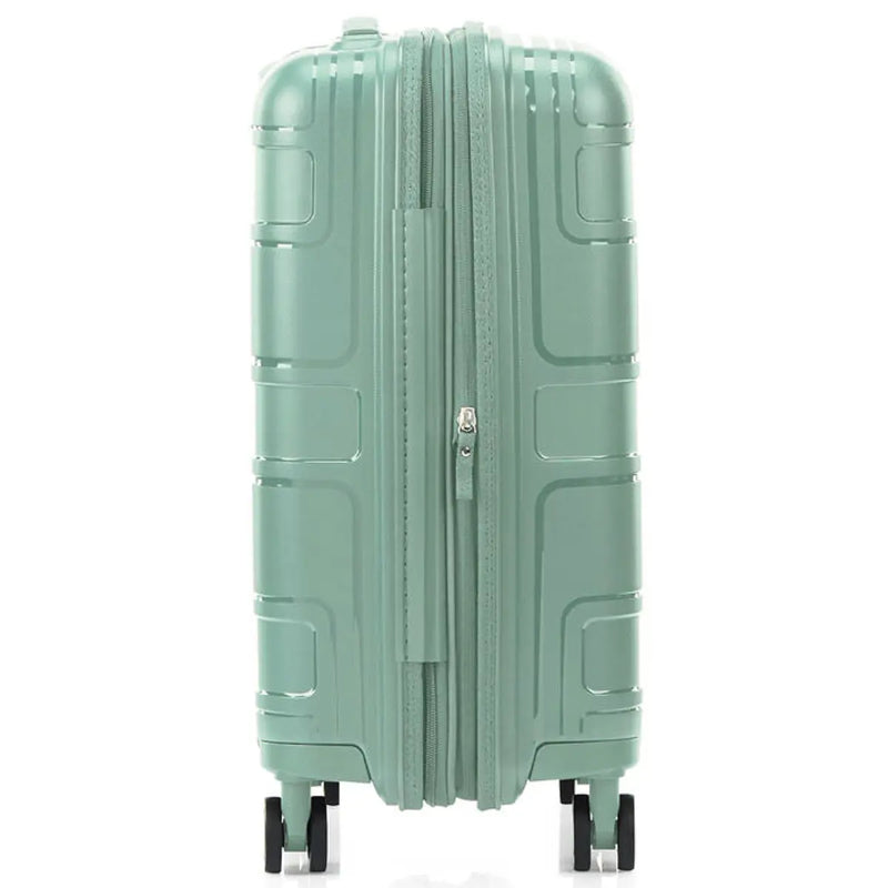 American Tourister Light Max 55 cm Expandable Carry On Spinner Suitcase Urban Green