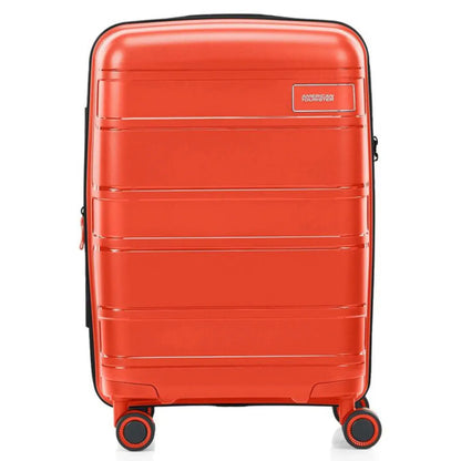 American Tourister Light Max 55 cm Expandable Carry-On Spinner Suitcase - Flame Orange
