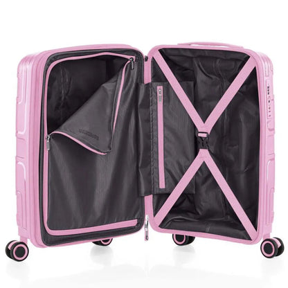American Tourister Light Max 55 cm Expandable Carry-On Spinner Suitcase - Fresh Pink