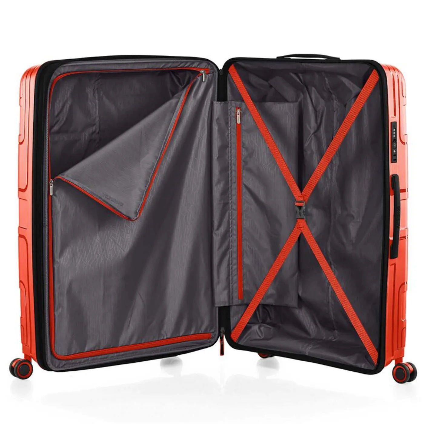 American Tourister Light Max 82 cm Expandable Spinner Suitcase - Flame Orange