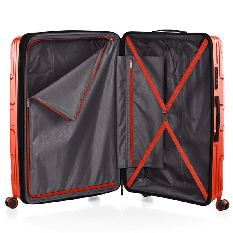 American Tourister Light Max 82 cm Expandable Spinner Suitcase - Flame Orange