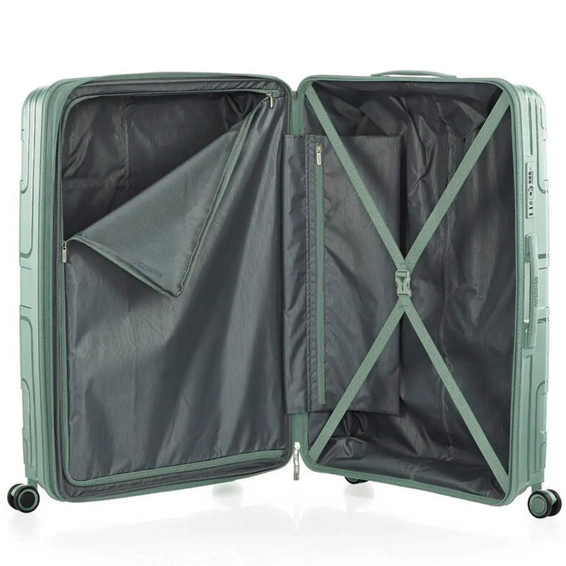 American Tourister Light Max 82 cm Expandable Spinner Suitcase Urban Green