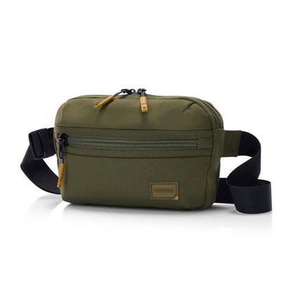 Quick access front zip pocket