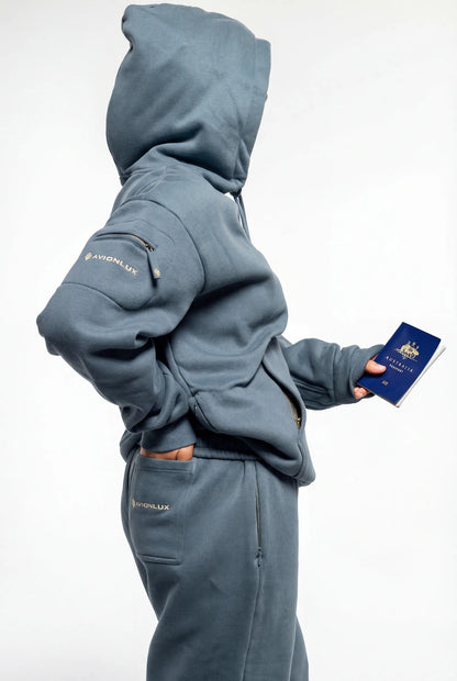 AVIONLUX Dream Premium Travel Hoodie - Dusk - avionlux dream hoodie dusk passport rear view