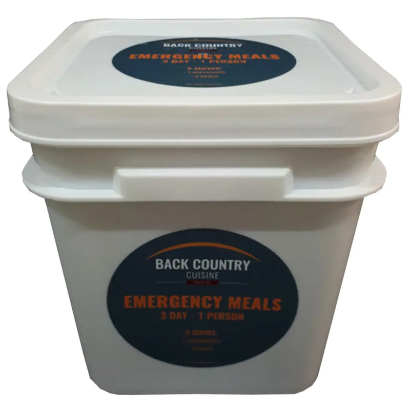 Back Country Cuisine 3 Day Emergency Bucket - Freeze Dried Food (9 Meals)