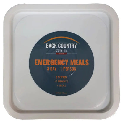 Back Country Cuisine 3 Day Emergency Bucket - Freeze Dried Food (9 Meals)