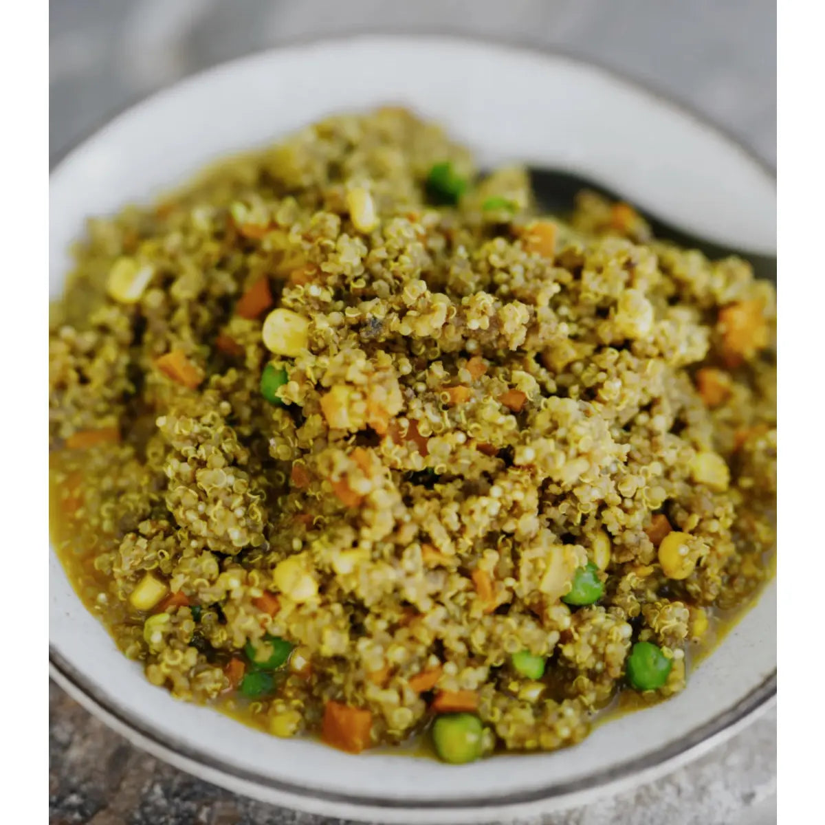 a hearty meal of freeze dried quinoa and beef mince, with curry notes and just the right amount of vegetables.