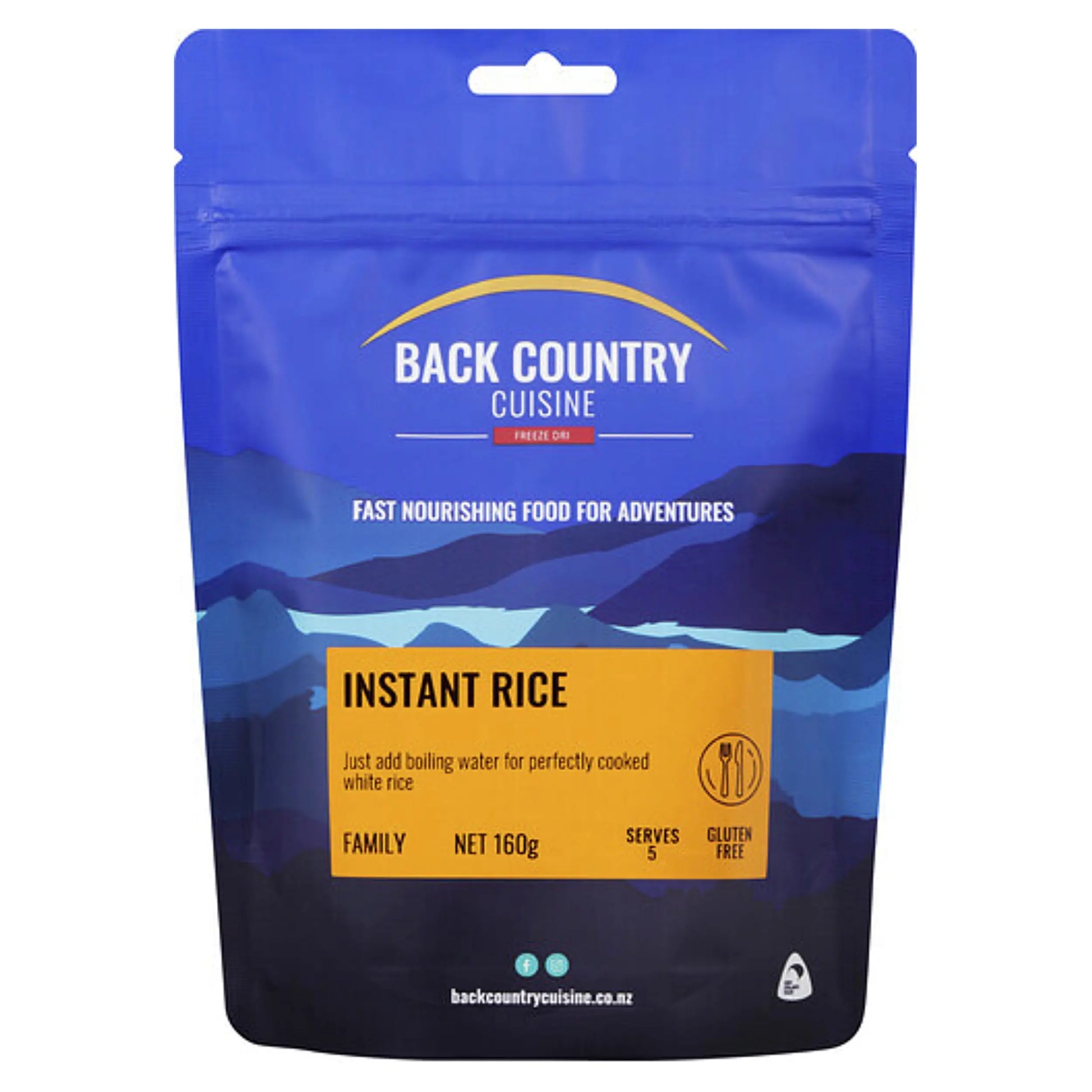 Back Country Cuisine Freeze Dried Instant Rice - Family Serve (Gluten Free)