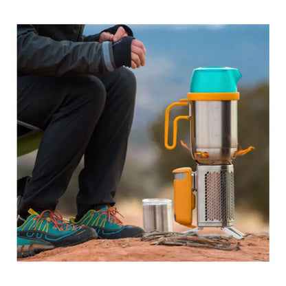 CampStove 2+ works with the BioLite KettlePot and Portable Grill for delicious wood-fired meals