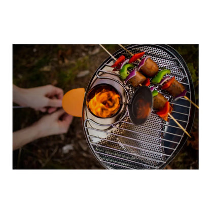 Re-stoke in a snap. Flip open the fuel Intake lid and have direct control of flame levels without disrupting the grill surface