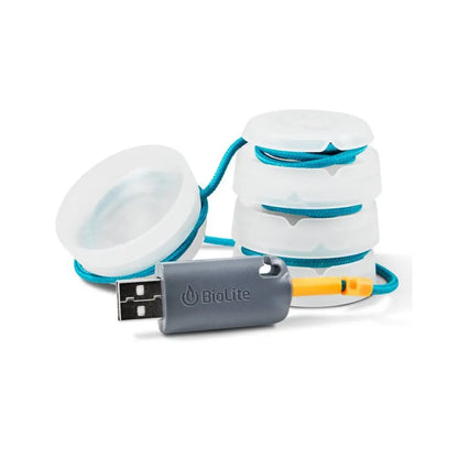 Connect to BioLite Lanterns (sold separately) or any USB power source using included adapter