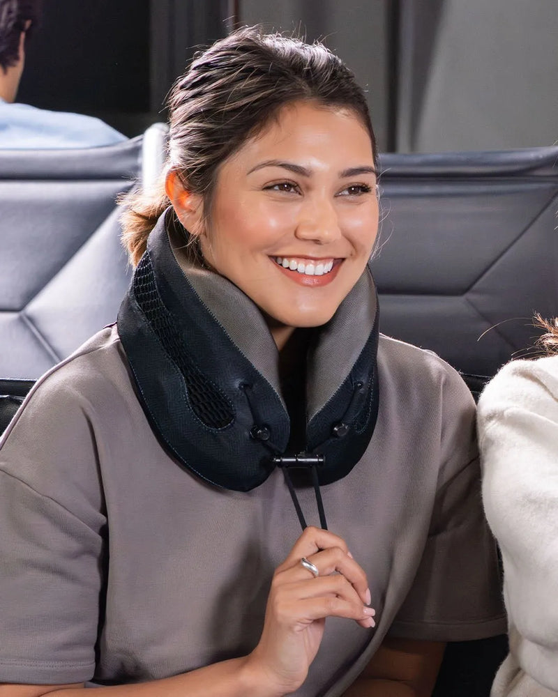 Cabeau Evolution Cool neck pillow worn while travelling