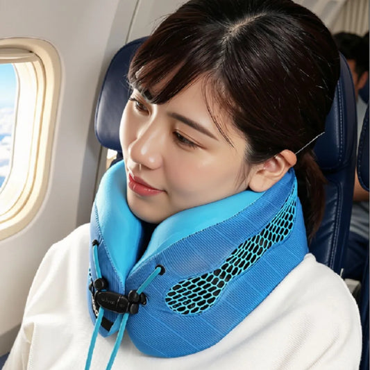Cabeau Evolution 2.0 Cool Memory Foam Travel Pillow  (With Ear Plugs and Travel Bag) - Blue