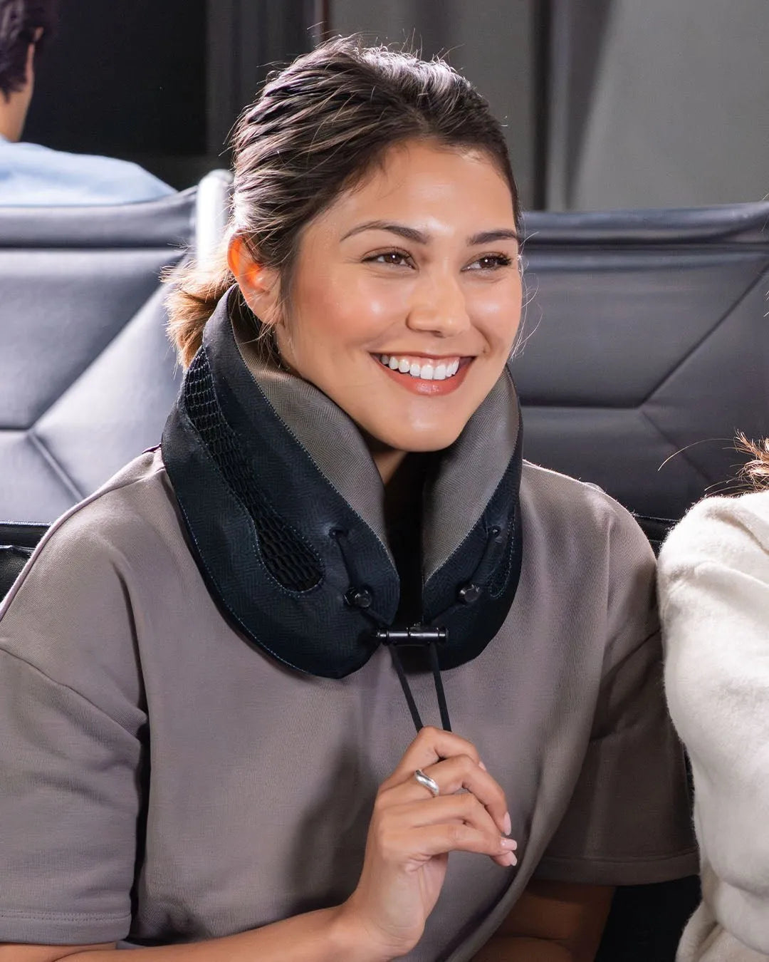 Cabeau Evolution Cool neck pillow worn while travelling