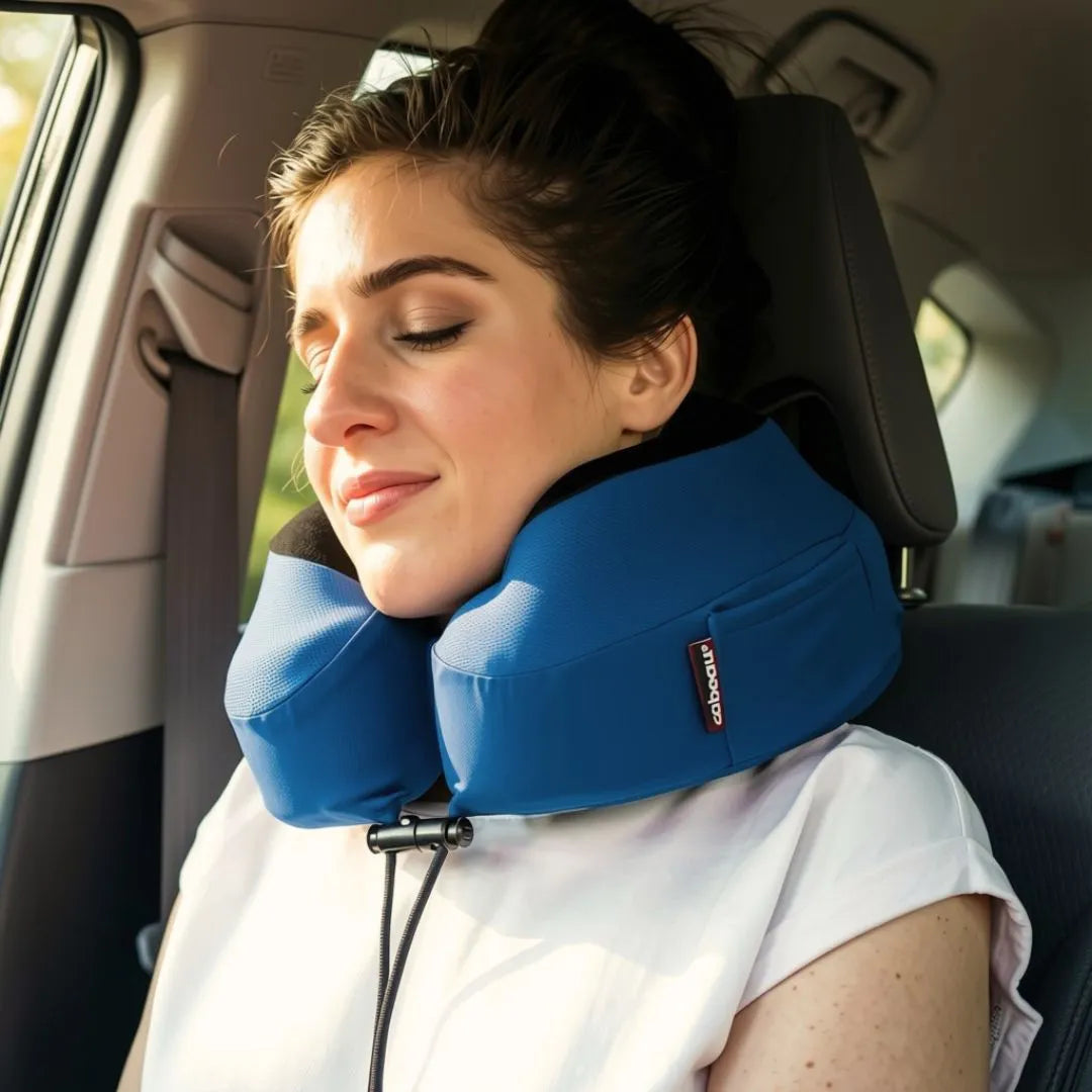 Cabeau Evolution S3 Memory Foam Travel Pillow with Seat Strap - Indigo Blue