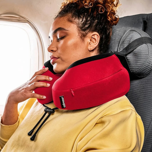 Cabeau Evolution S3 Memory Foam Travel Pillow with Seat Strap System - Cardinal Red