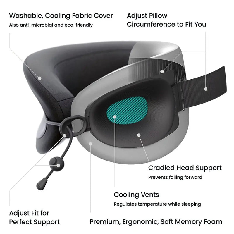 Cabeau Evolution X Memory Foam Neck Pillow - Turquoise/Charcoal