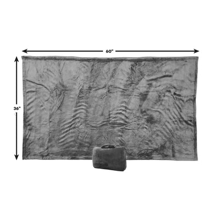 Cabeau Fold 'n Go 4-In-1 Blanket, Travel Pillow, Seat Cushion and Lumbar Support - Charcoal