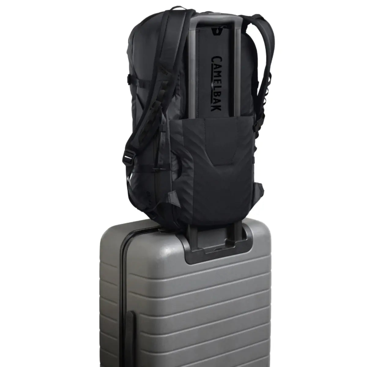 Luggage sleeve on the rear of the bag (luggage not included)