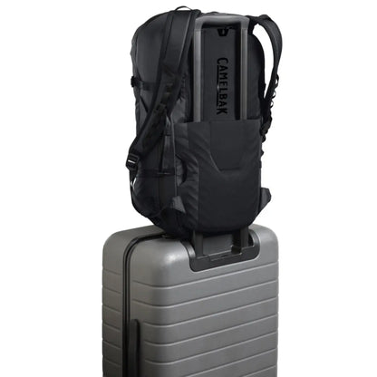 Luggage sleeve on the rear of the bag (luggage not included)