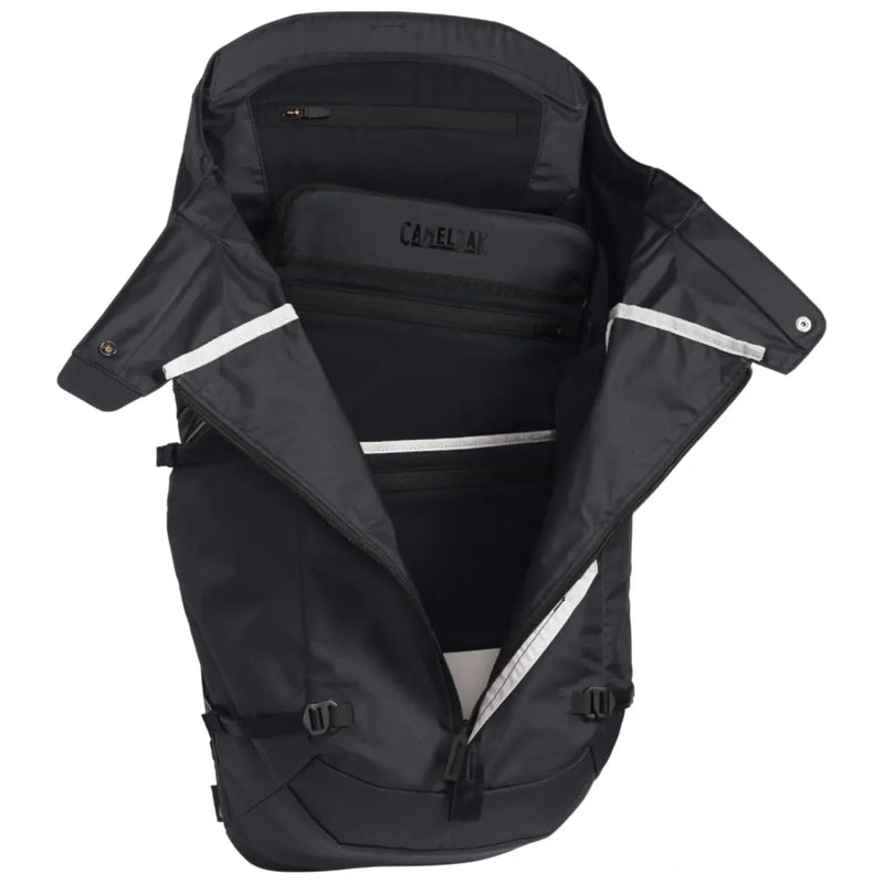 Top loading main compartment