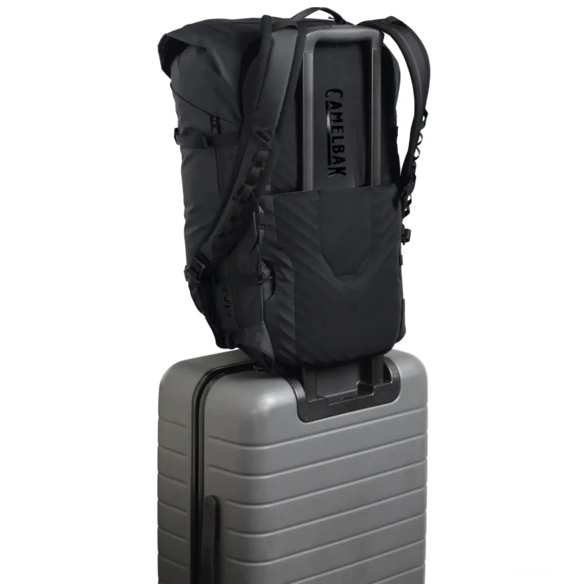 Luggage sleeve on the rear of the bag (luggage not included)