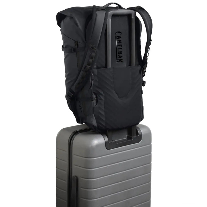 Luggage sleeve on the rear of the bag (luggage not included)