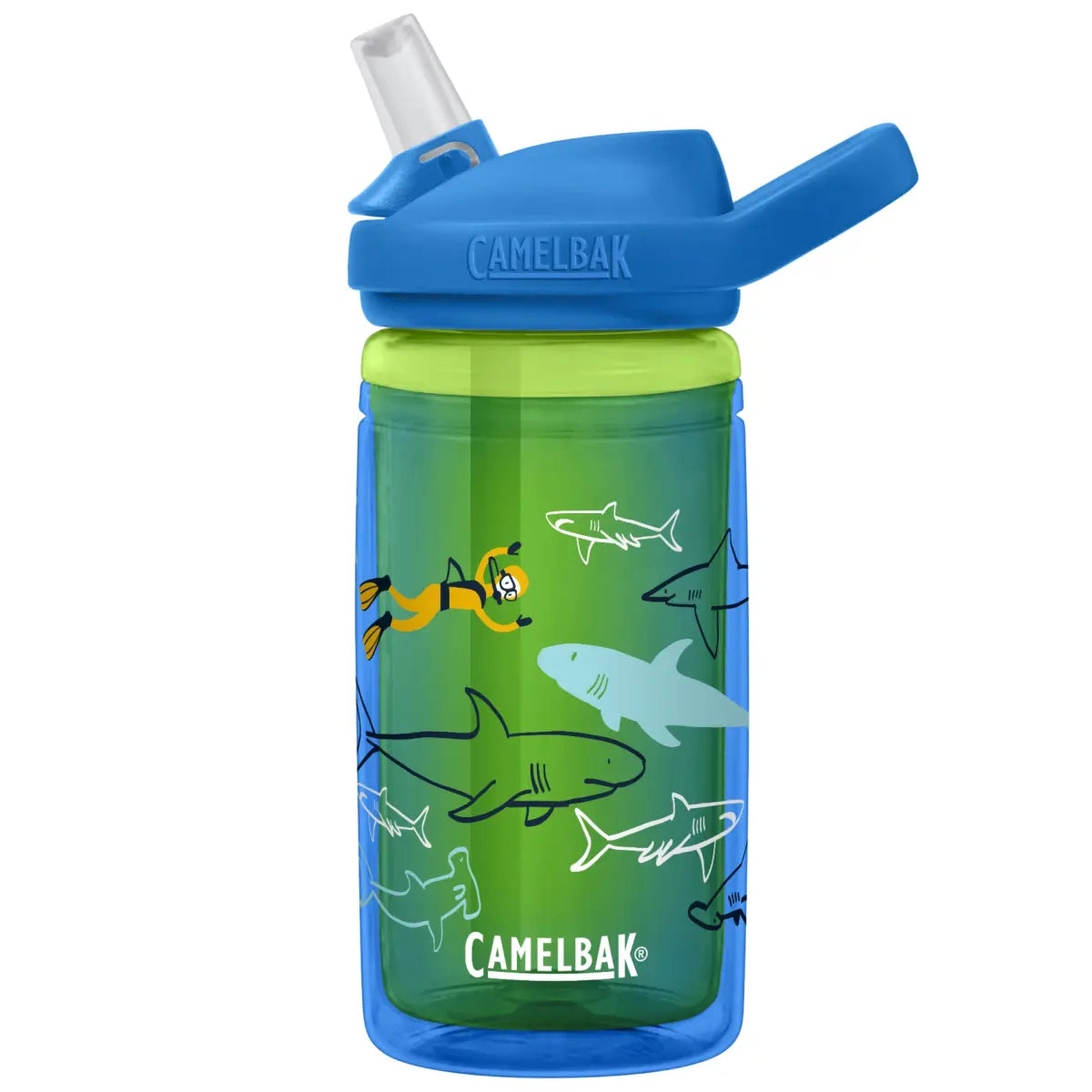  CamelBak Eddy+ Kids Insulated 400ml Drink Bottle - Scuba Sharks (Tritan Renew)