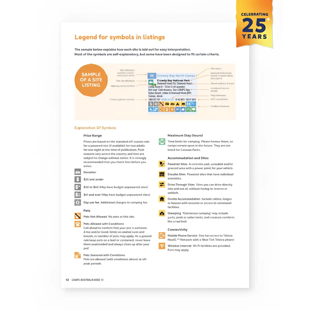 Camps Australia Wide 13 Book A4 Size 2025 Edition (No Photos)