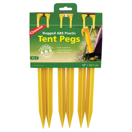 Coghlan's Rugged 12 inch ABS Plastic Tent Pegs - 6 Pack