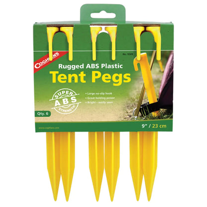 Coghlan's Rugged 9 inch ABS Plastic Tent Pegs - 6 Pack