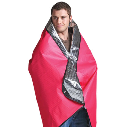 Retains body heat by reflecting heat back to the body