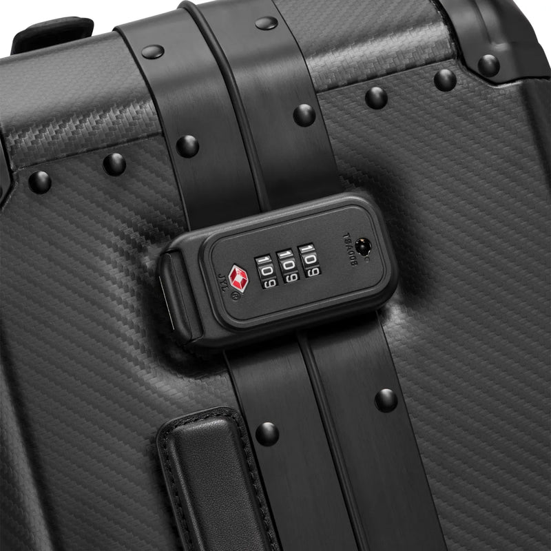 Delsey Alu’r 55 cm Aluminium Zipperless 4-Wheel Cabin Suitcase - Black
