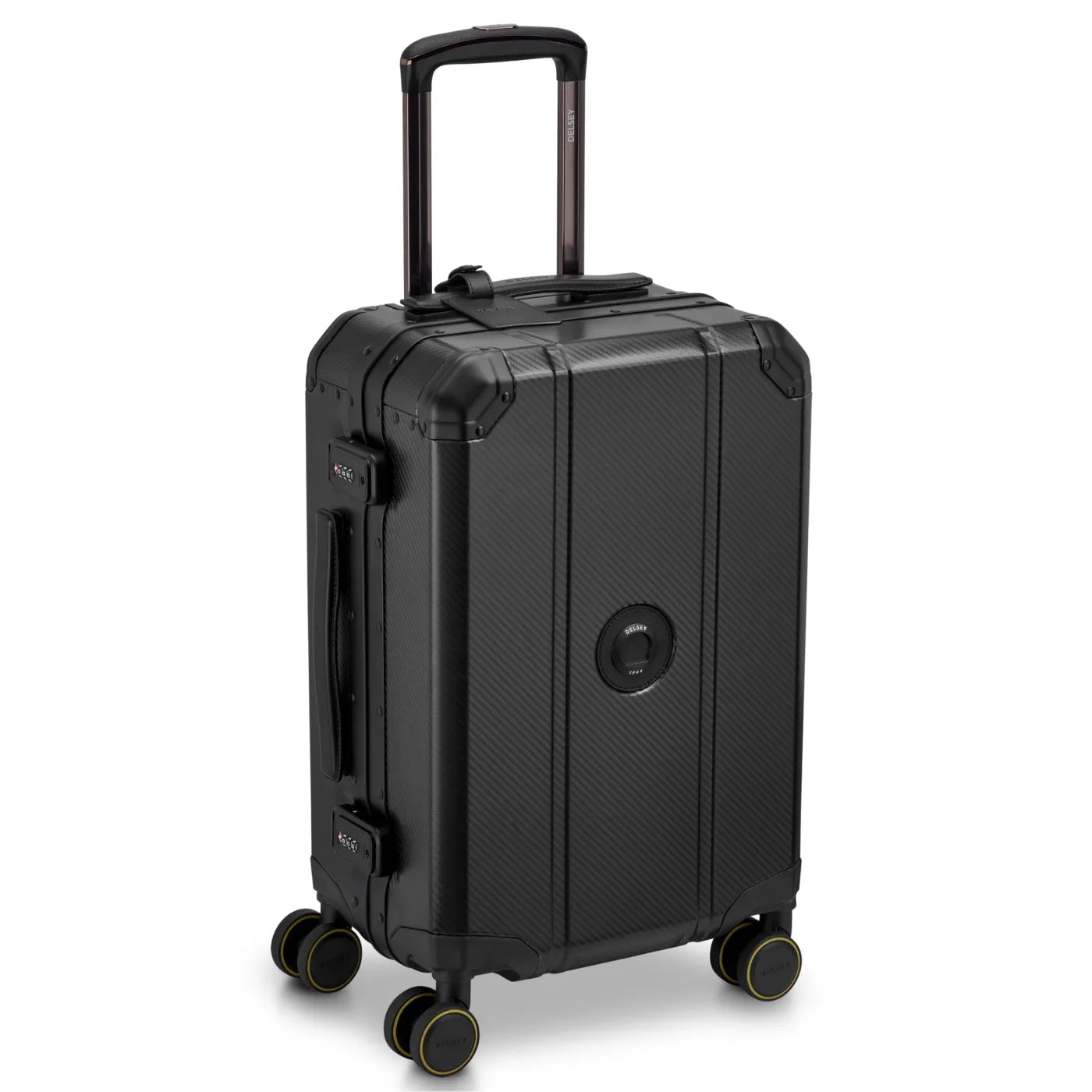 Delsey Alu’r 55 cm Aluminium Zipperless 4-Wheel Cabin Suitcase - Black