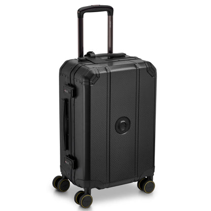 Delsey Alu’r 55 cm Aluminium Zipperless 4-Wheel Cabin Suitcase - Black