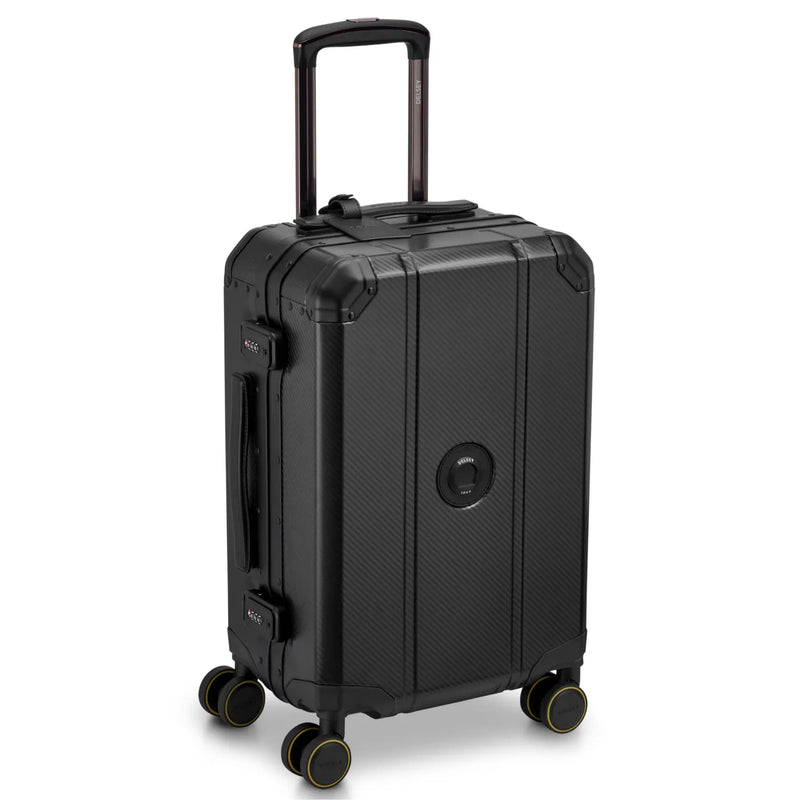 Delsey Alu’r 55 cm Aluminium Zipperless 4-Wheel Cabin Suitcase - Black