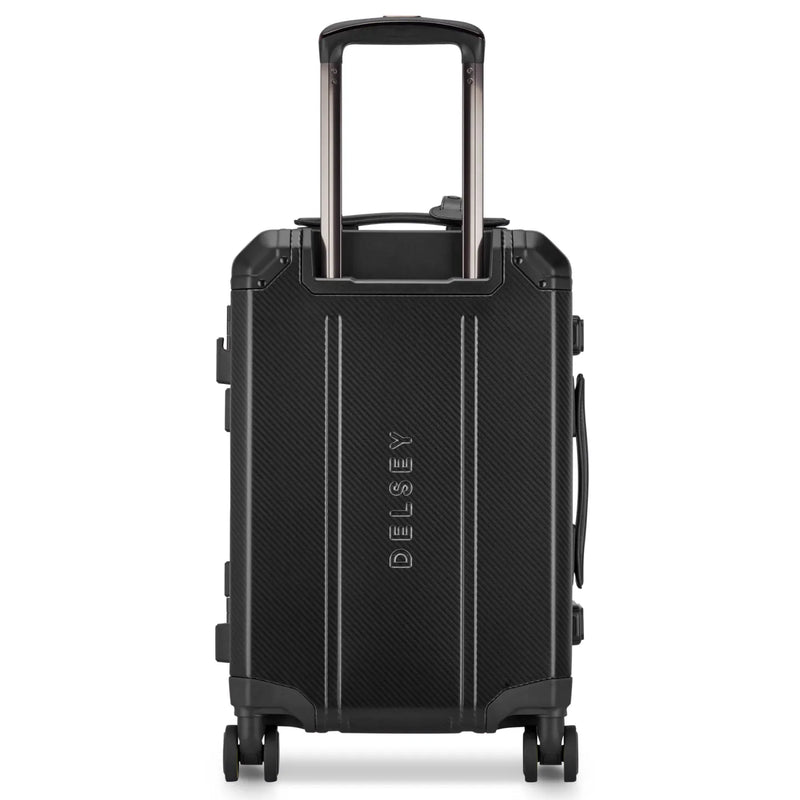 Delsey Alu’r 55 cm Aluminium Zipperless 4-Wheel Cabin Suitcase - Black