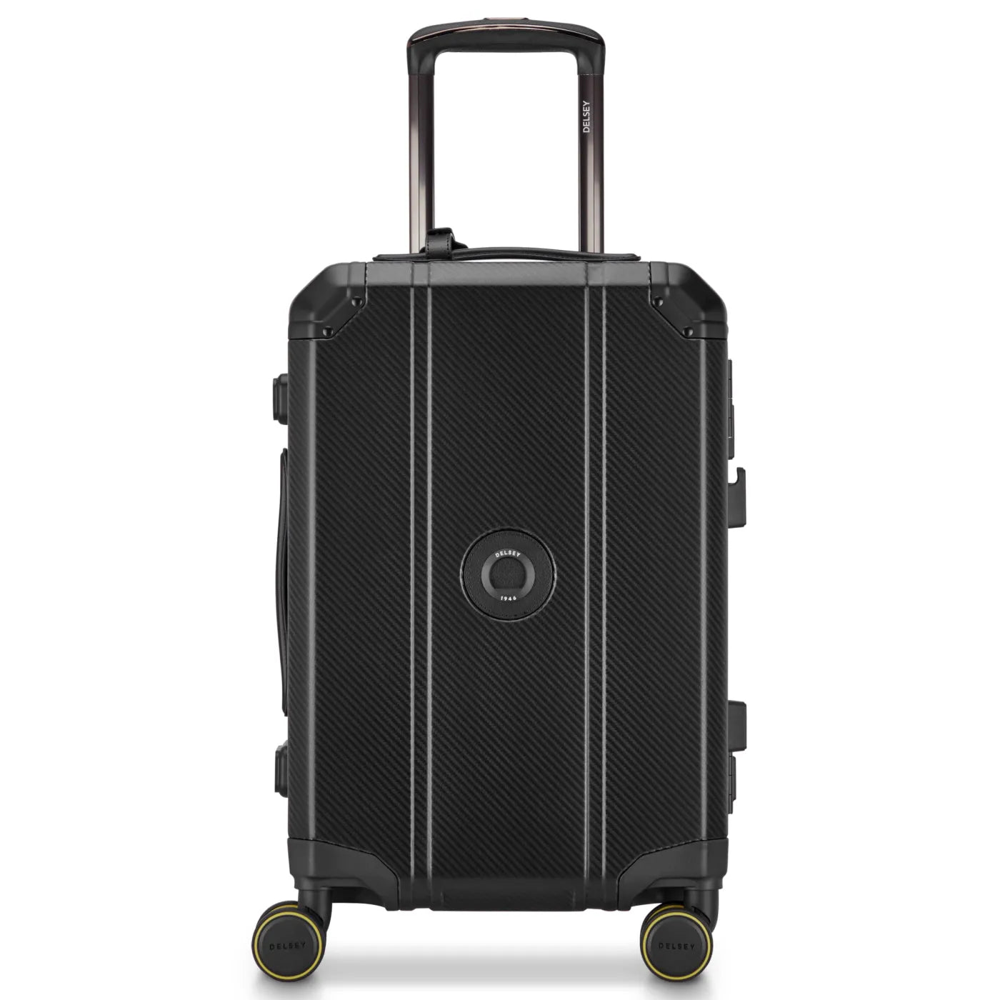 Delsey Alu'r 55 cm Aluminium Zipperless 4-Wheel Cabin Suitcase - Black