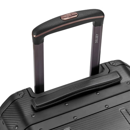 Delsey Alu’r 55 cm Aluminium Zipperless 4-Wheel Cabin Suitcase - Black
