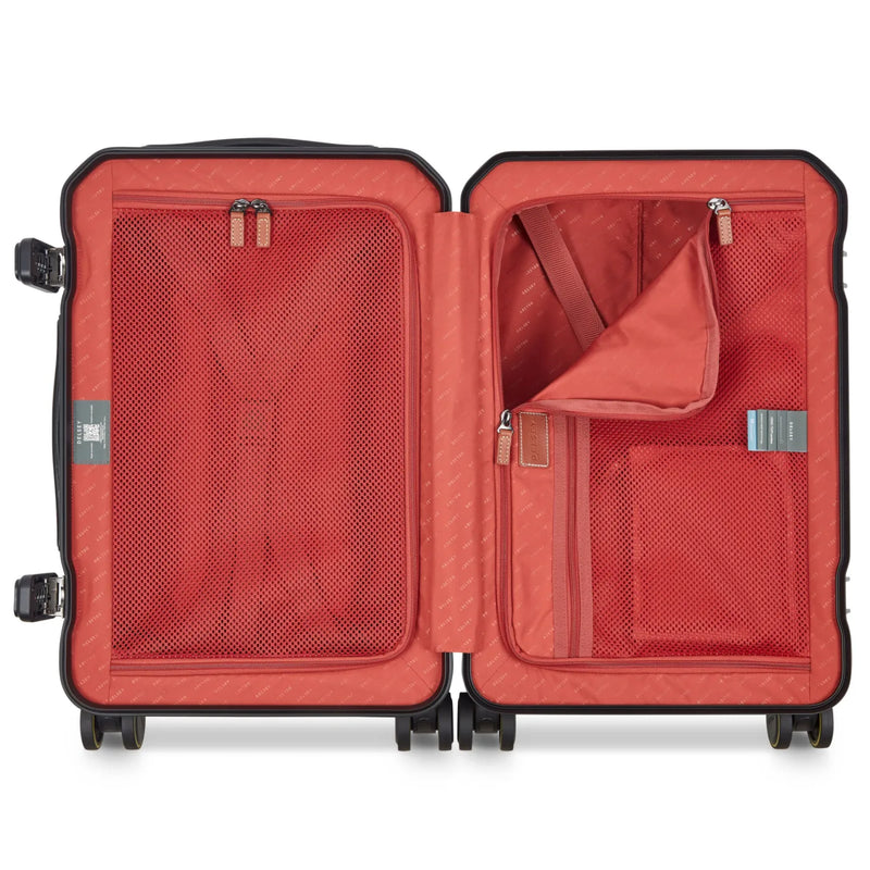 Delsey Alu’r 55 cm Aluminium Zipperless 4-Wheel Cabin Suitcase - Black