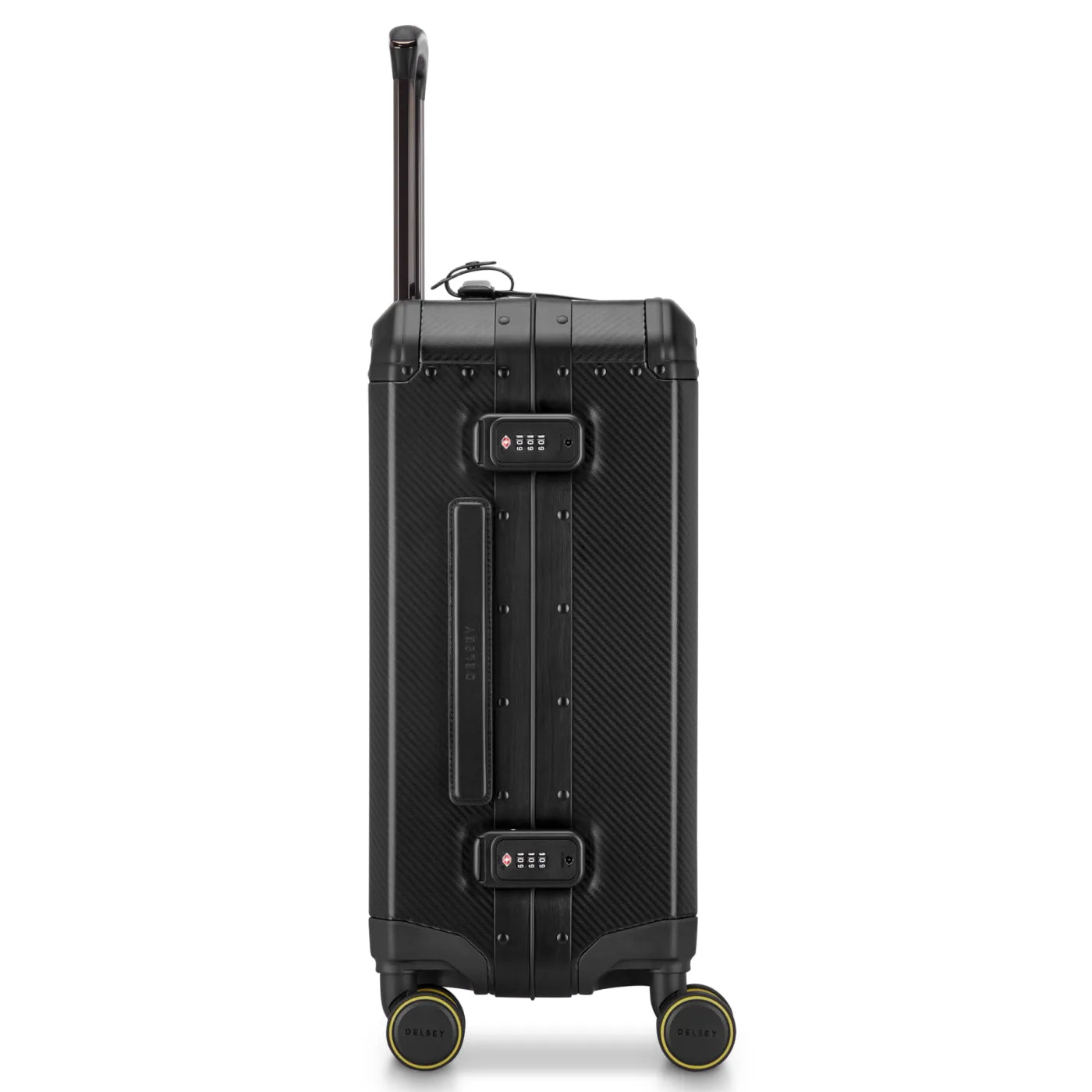 Delsey Alu’r 55 cm Aluminium Zipperless 4-Wheel Cabin Suitcase - Black