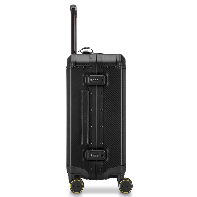 Delsey Alu’r 55 cm Aluminium Zipperless 4-Wheel Cabin Suitcase - Black